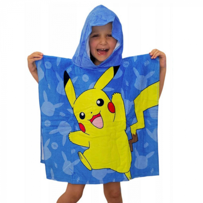 Prosop poncho copii, Pokemon, Bumbac, 120 x 60 cm [2]