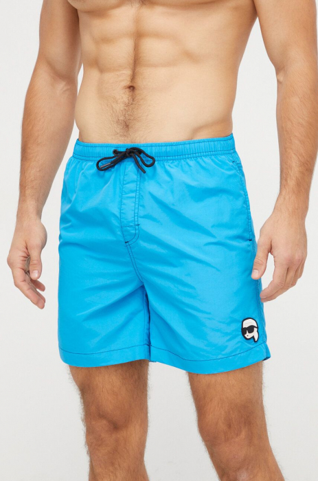 Pantaloni scurți de baie, Karl Lagerfeld, Albastru deschis, Mini Logo [1]
