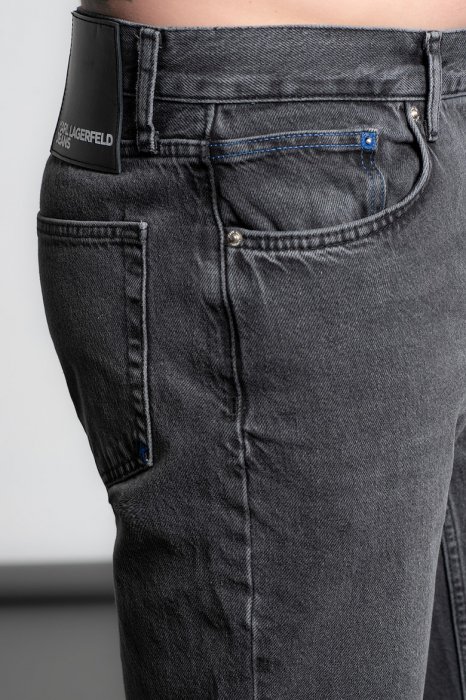 Blugi Bărbați, Karl Lagerfeld Jeans, Gri, Straight Fit, Bumbac organic [7]