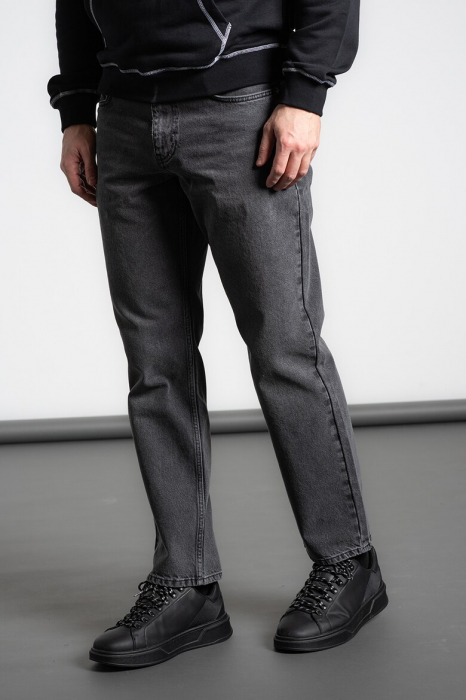 Blugi Bărbați, Karl Lagerfeld Jeans, Gri, Straight Fit, Bumbac organic [4]