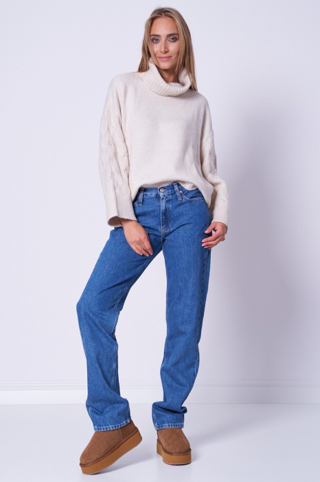 Blugi Dama, Calvin Klein, Cu talie medie, Albastru [4]