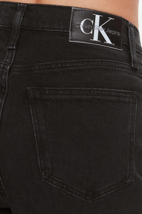 Blugi Dama, Calvin Klein Jeans, Denim, Negru, Mom Fit, Talie Inalta [4]