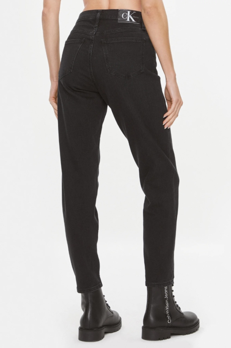 Blugi Dama, Calvin Klein Jeans, Denim, Negru, Mom Fit, Talie Inalta [2]