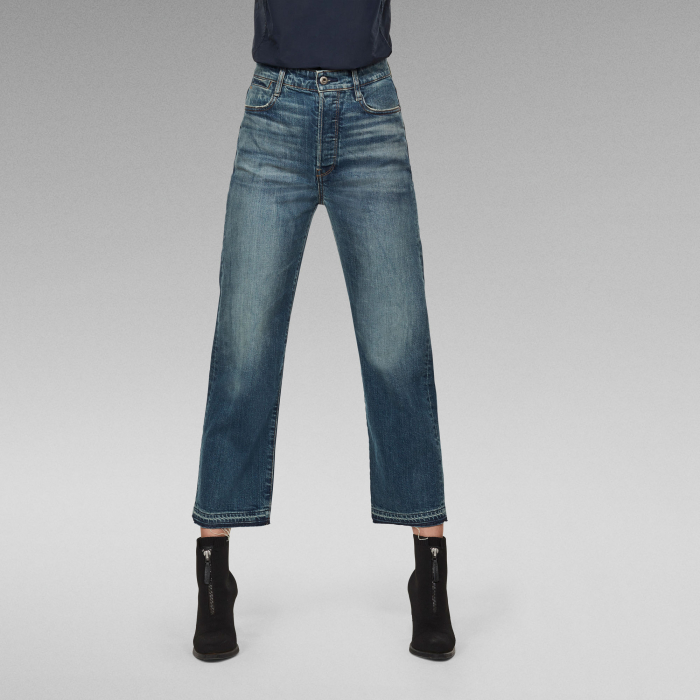 Blugi Dama, G-Star Raw, Talie înaltă si scurți la glezne, Bumbac organic [1]