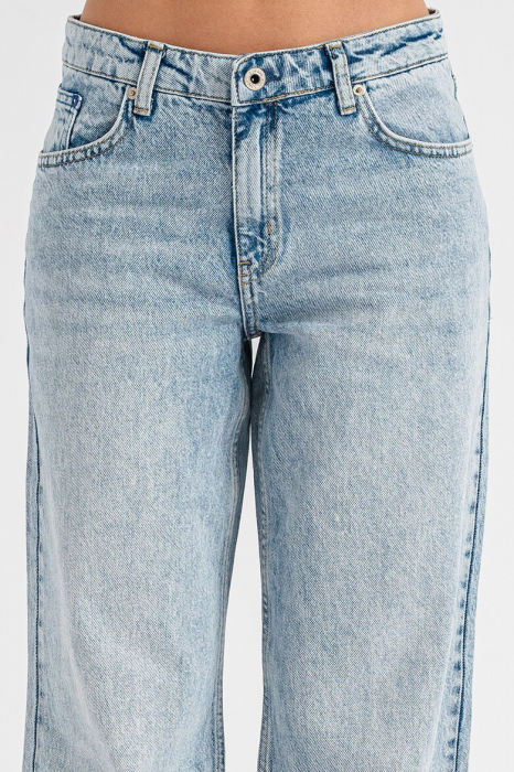 Blugi Dama, Karl Lagerfeld, Bumbac organic, Relaxed Fit, Albastru deschis [5]