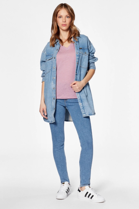 Blugi Dama, Lee, Albastru Deschis, Denim, Skinny Fit [3]