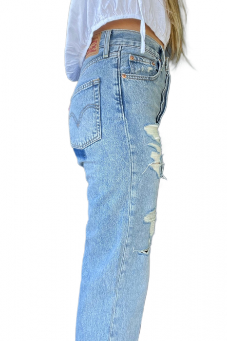 Blugi Dama, Levi's, Talie înaltă, Subțire pe sold si coapse, Pana la glezne, Albastru [4]