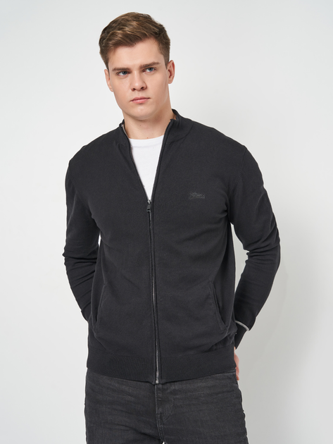 Bluza Barbati, Guess, Neagra, Bumbac organic, Cu fermoar [1]