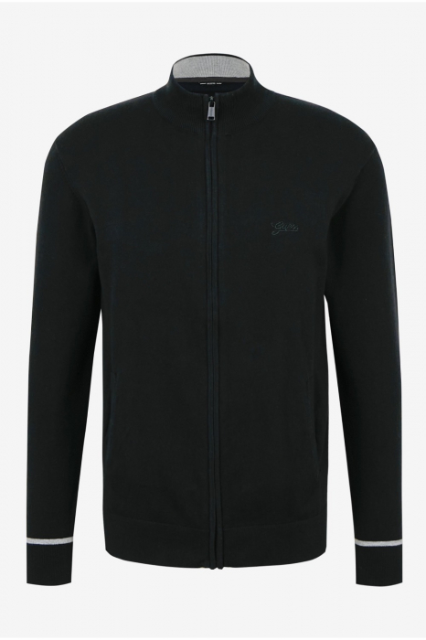 Bluza Barbati, Guess, Neagra, Bumbac organic, Cu fermoar [5]