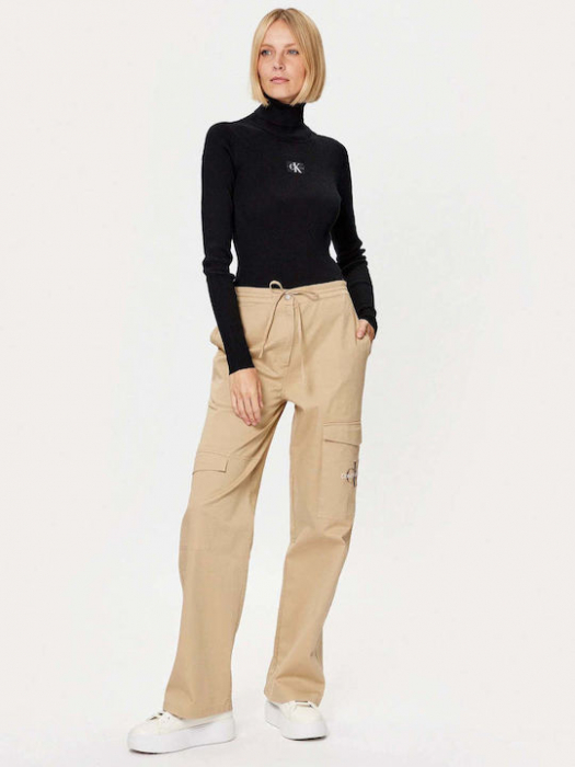 Bluza Dama, Calvin Klein, Guler Înalt, Negru, S INTL [3]