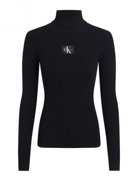 Bluza Dama, Calvin Klein, Guler Înalt, Negru, S INTL [7]