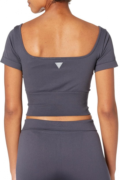 Bustiera cu logo pentru fitness, Guess, Gri închis [2]