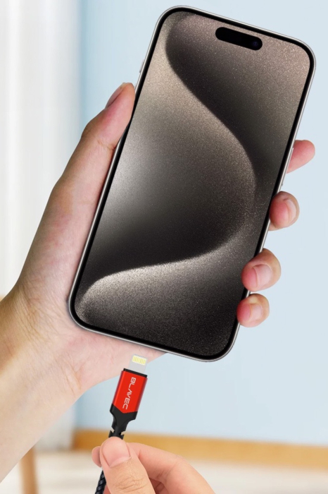 Cablu Date, Blavec, Raptor Împletit - USB TIP C La Lightning - PD 20W, 2,4 A, 2 Metri, Android si iOS CarPlay [3]