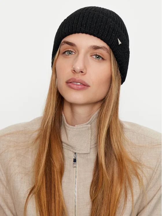 Caciula Dama, Guess, Negru, Logo Metalic [2]