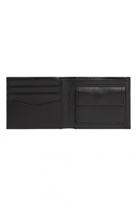 Calvin Klein Jeans, Portofel pliabil de piele, Cu aspect texturat, Negru [2]
