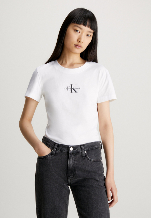 Calvin Klein Jeans, Tricou Dama, De bumbac, Cu decolteu la baza gatului [2]