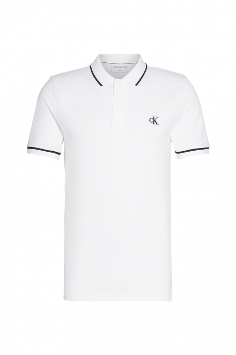 Calvin Klein Jeans, Tricou polo barbati, Slim fit, Alb, Bumbac [1]