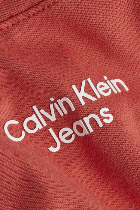 Calvin Klein Jeans, Tricou Bărbați, Slim fit, Din amestec de bumbac organic cu decolteu la baza gatului, Portocaliu mandarina [5]