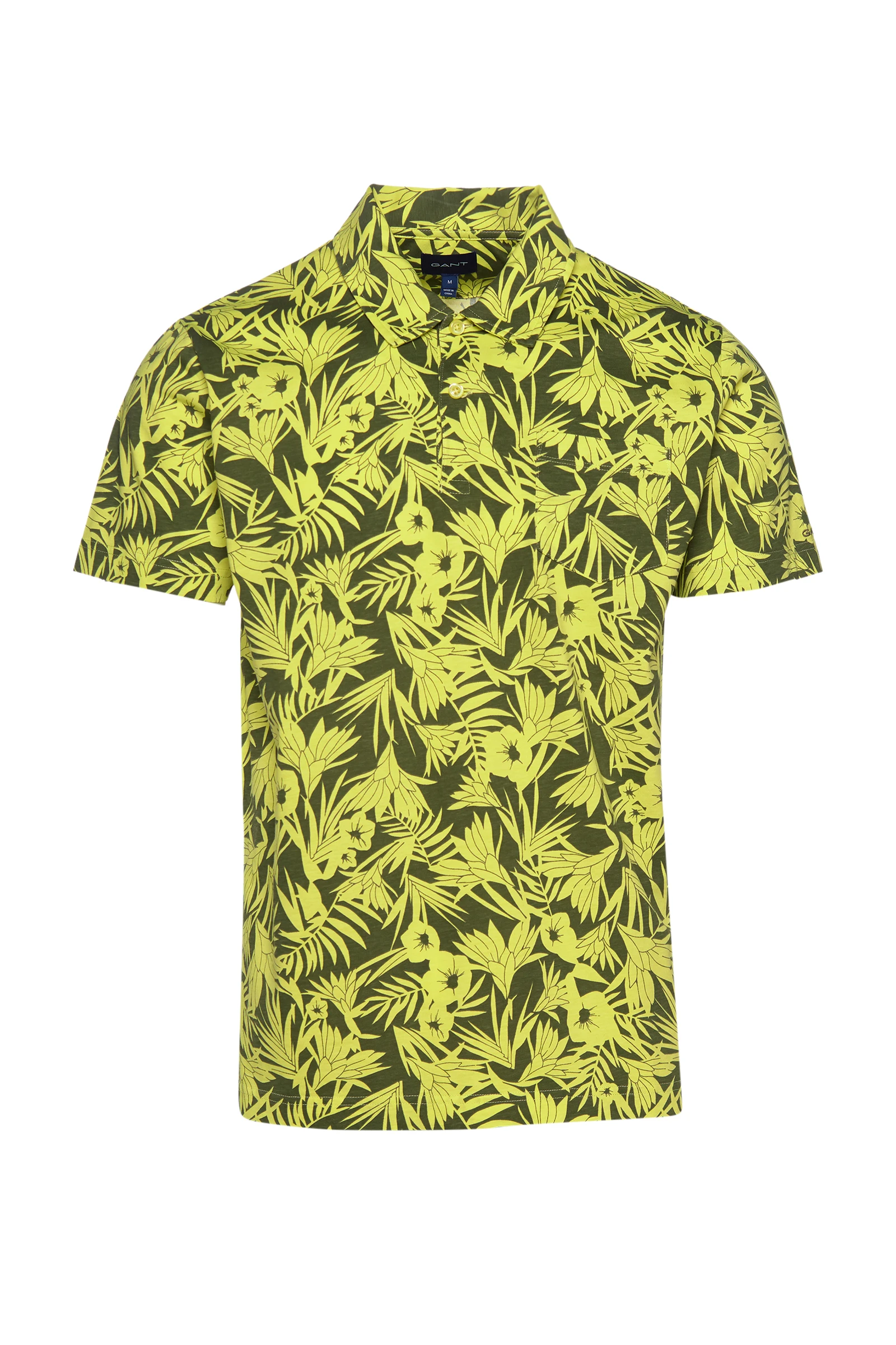 Camasa Barbati, Gant, Patern floral, Mânecă scurta, Bumbac, Galben, M [1]