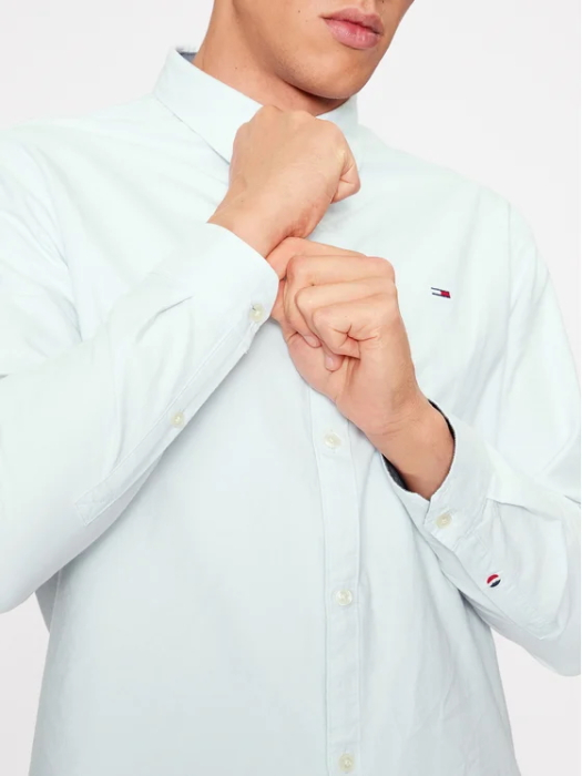 Camasa Barbati, Tommy Jeans, Verde Deschis, Logo Brodat, Clasic Oxford [4]