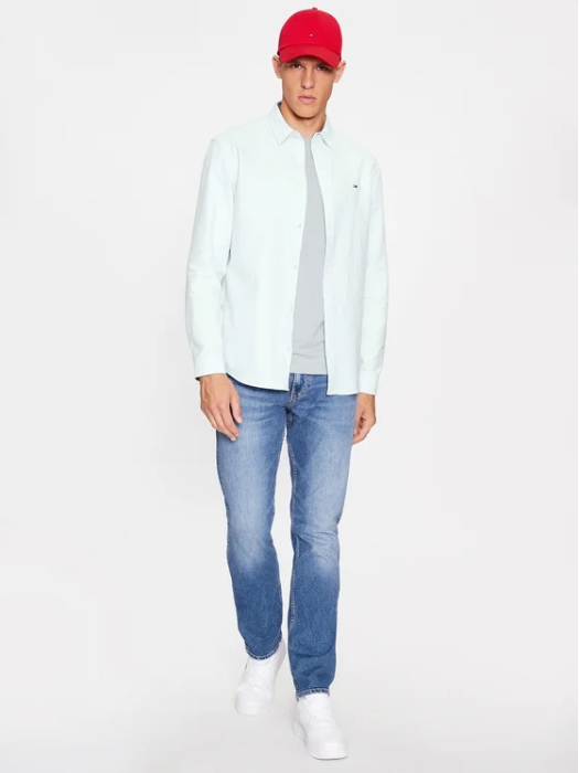 Camasa Barbati, Tommy Jeans, Verde Deschis, Logo Brodat, Clasic Oxford [3]