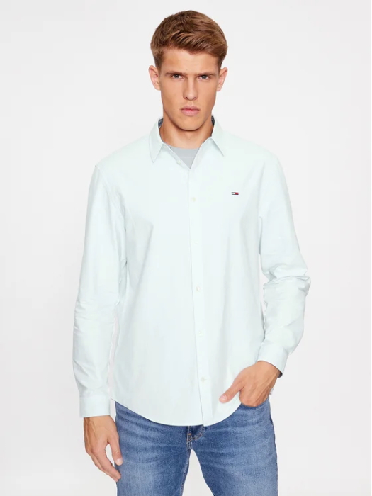 Camasa Barbati, Tommy Jeans, Verde Deschis, Logo Brodat, Clasic Oxford [1]