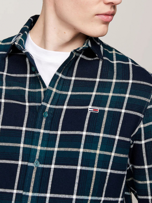 Camasa Barbati, Tommy Jeans, Verde, Bumbac, Carouri [6]