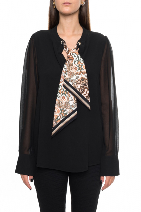 Camasa Dama, Calvin Klein, Brosa tip fundă, Negru, M [1]