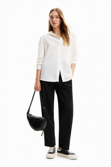 Camasa Dama, Desigual, Mini Logo, Alb, Vascoza [4]