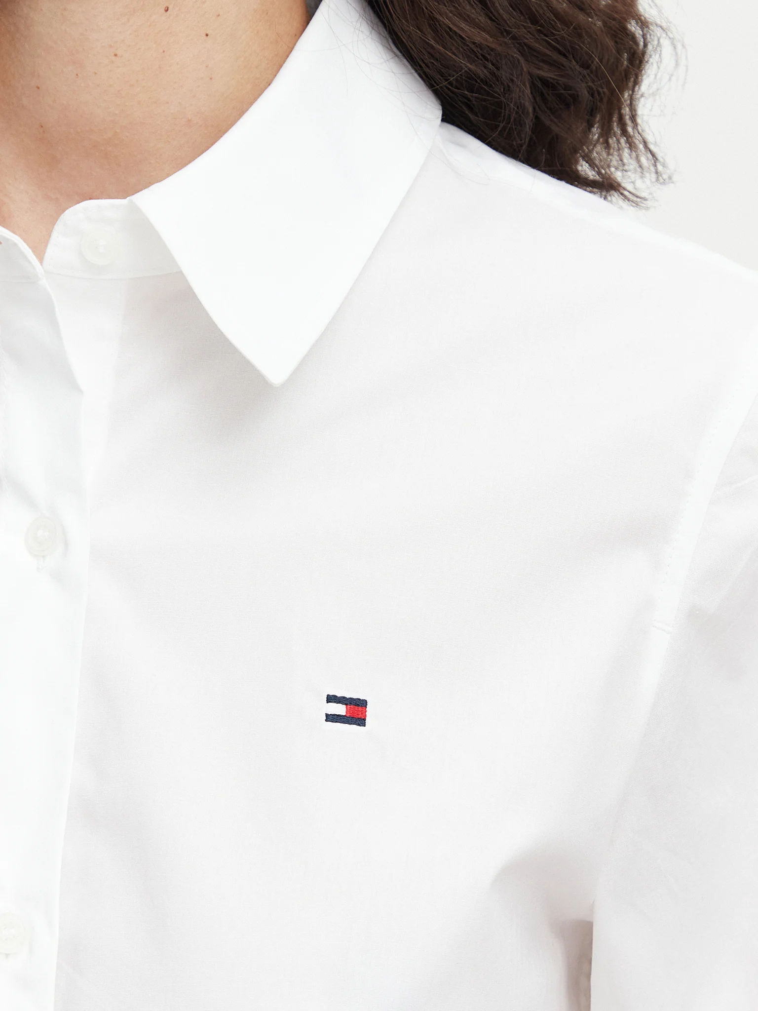 Camasa Dama, Tommy Hilfiger, Alb, Logo Brodat [4]