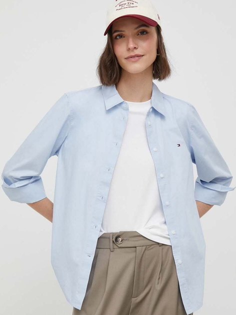 Camasa Dama, Tommy Hilfiger, Albastru Deschis, Bumbac Organic, Logo [2]