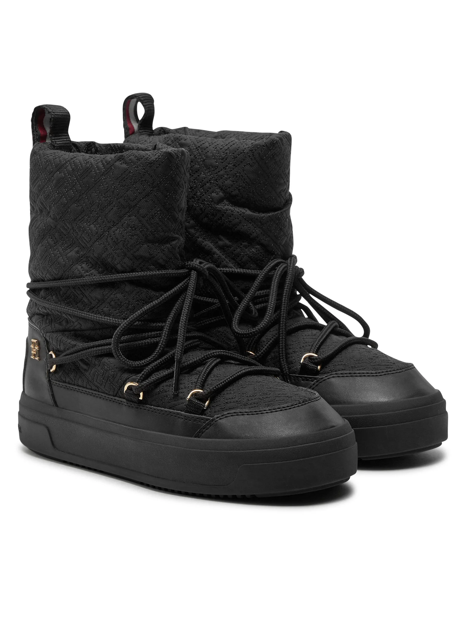 Cizme dama de zăpadă, Tommy Hilfiger, Monogram Lace-Up, Negru [2]