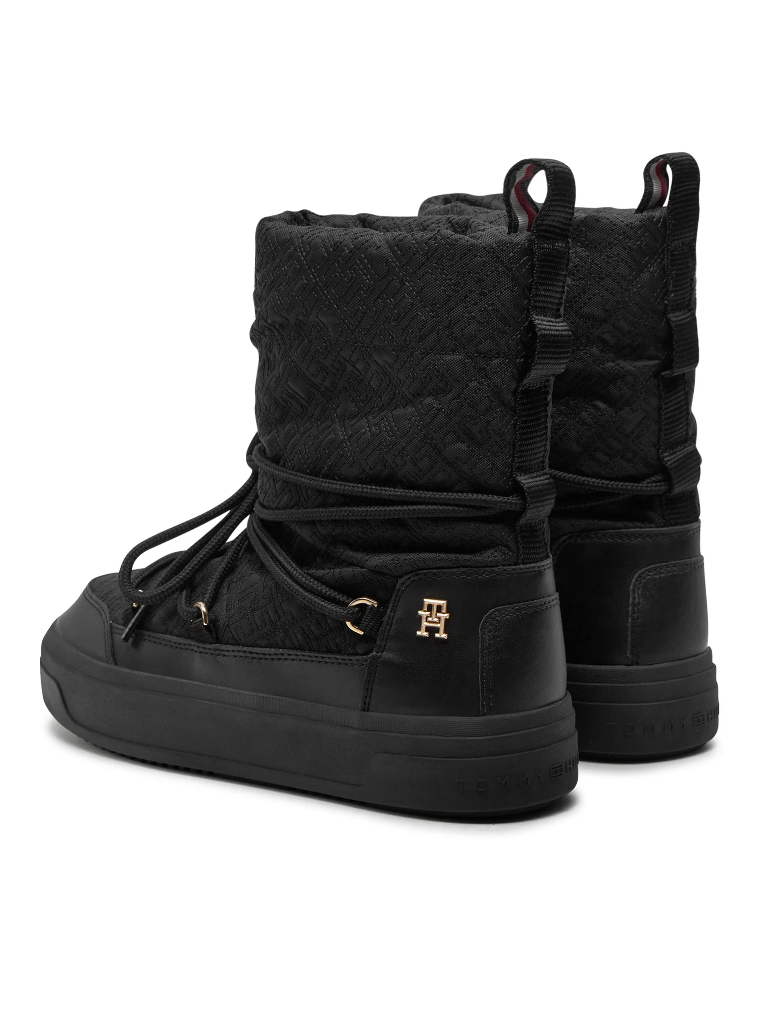 Cizme dama de zăpadă, Tommy Hilfiger, Monogram Lace-Up, Negru [3]