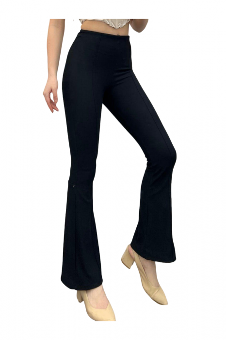 Colanti Dama, Cu talie inalta si picior evazat, Mini striatii, Negru [2]