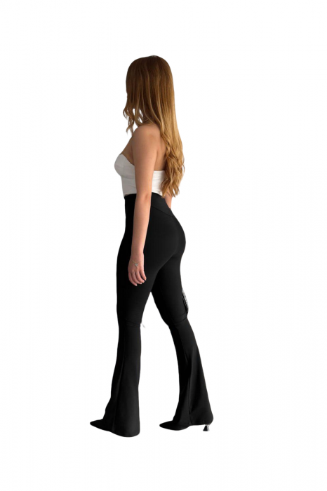 Colanti Dama, Evazati cu talie inalta, Banda lata, Negru, Poliester [4]