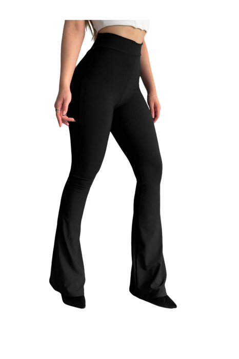 Colanti Dama, Evazati cu talie inalta, Banda lata, Negru, Poliester [1]