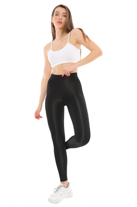 Colanti Dama, Talie inalta cu banda lata, Negru, Poliester [4]