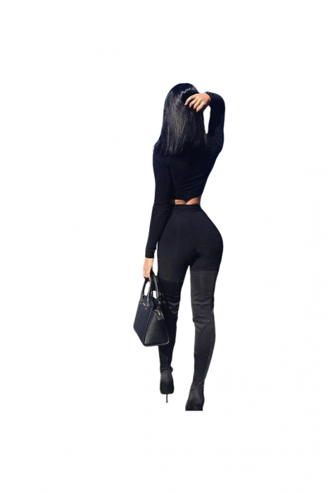 Compleu Dama, Material fin si croiala mulata, Negru [4]