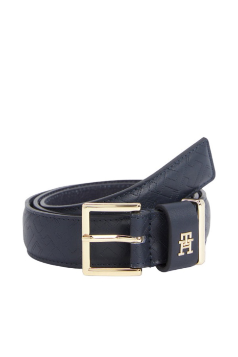 Curea Dama, Tommy Hilfiger, Albastru Închis, Piele 100%, Logo Metalic [1]