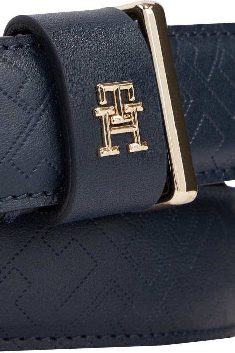 Curea Dama, Tommy Hilfiger, Albastru Închis, Piele 100%, Logo Metalic [2]