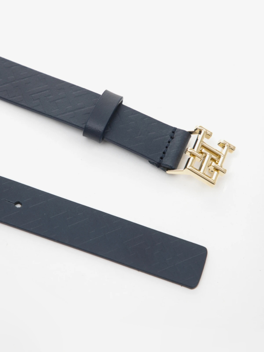 Curea Dama, Tommy Hilfiger, Piele 100% , Albastru închis, Logo [3]