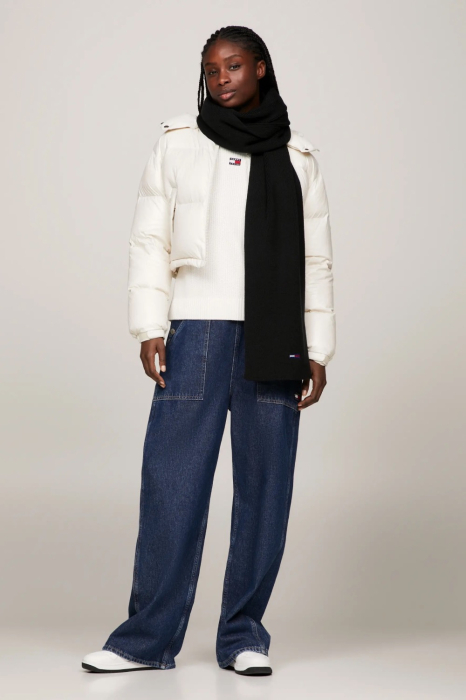 Fular Dama, Tommy Hilfiger, Negru, Logo Brodat [2]