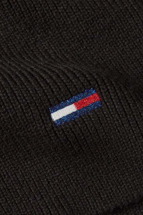 Fular Dama, Tommy Hilfiger, Negru, Logo Brodat [4]