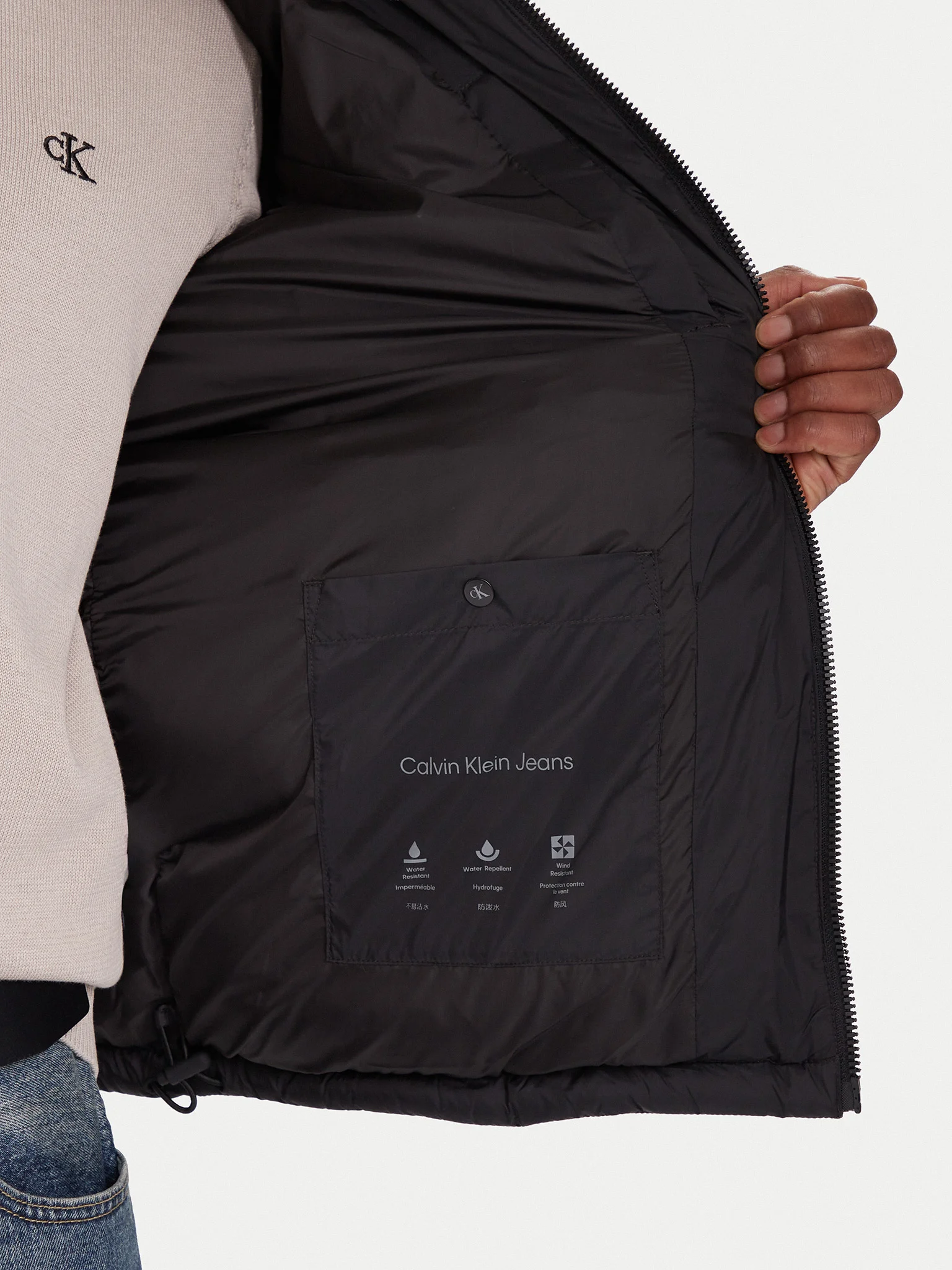 Geaca Bărbați, Calvin Klein, Impermeabilă, Hidrofuga, Rezistenta La Vânt, Logo Printat [8]