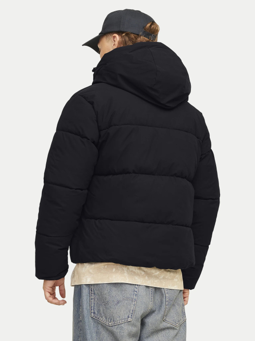 Geaca Bărbați, Jack & Jones, Negru, Puffer, Rezistenta la vânt cu gluga [3]