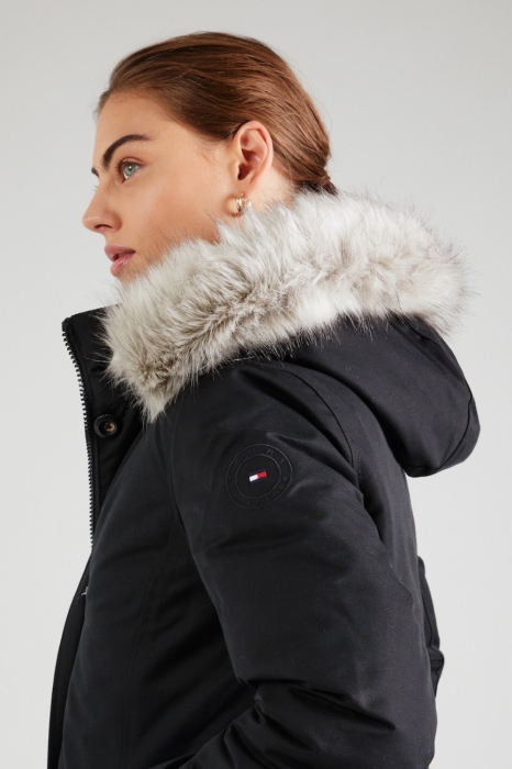 Geaca Parka, Tommy Hilfiger, Dama, Negru, Logo Brodat [5]