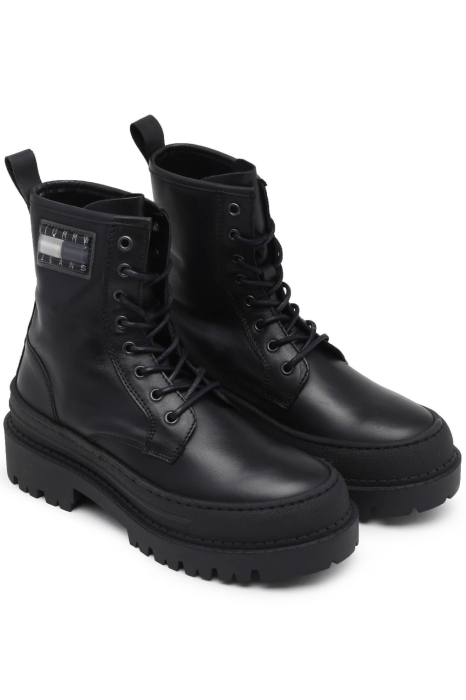 Ghete Dama, Tommy Hilfiger, Negru, Piele, Mini Logo [3]