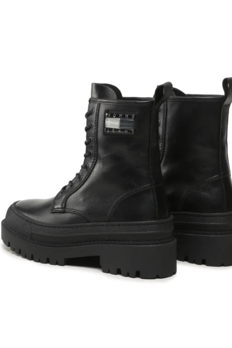 Ghete Dama, Tommy Hilfiger, Negru, Piele, Mini Logo [4]