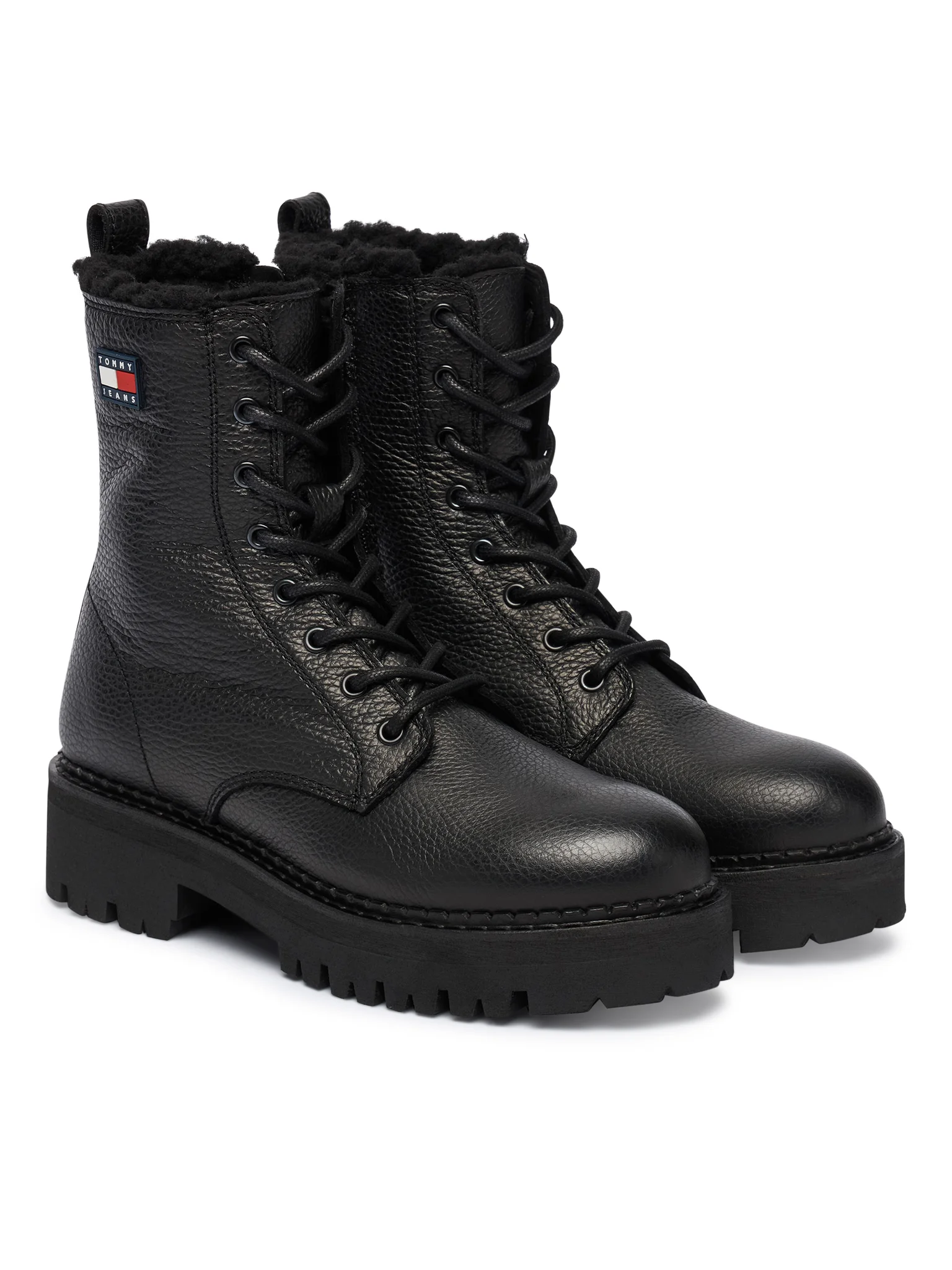 Ghete Dama, Tommy Hilfiger, Negru, Piele Naturală, Logo [2]