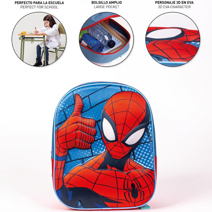 Ghiozdan Copii 3D, Spider-Man, 1 Fermoar, 31 x 25 x 10 cm [7]